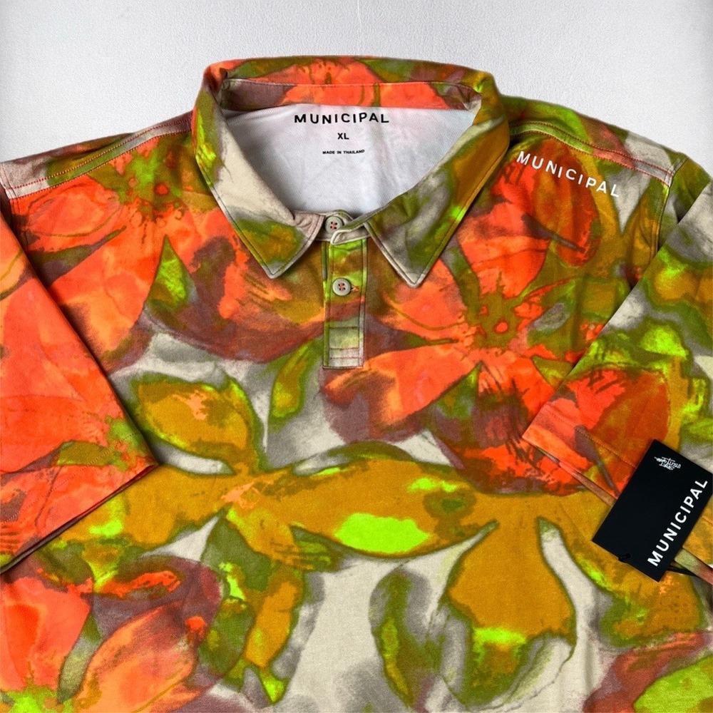 Municipal Sportcross Polo Mens XL Wildflower Multi Floral MMSHI032-WFL-XL